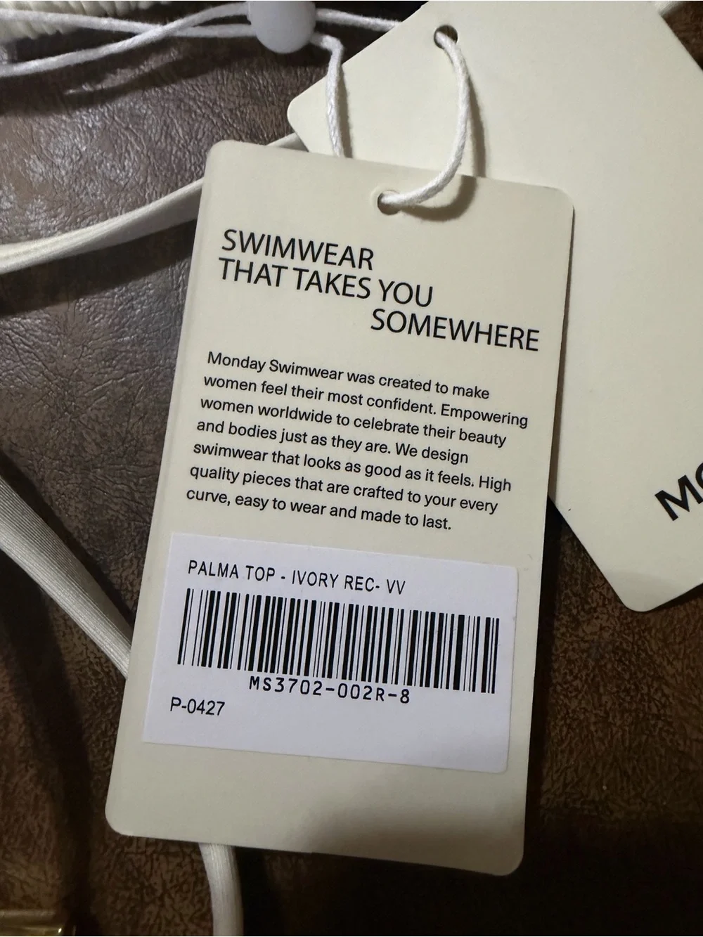 Monday Swimwear Palma Top Ivory VV NWT Triangle Bikini Top Recycled